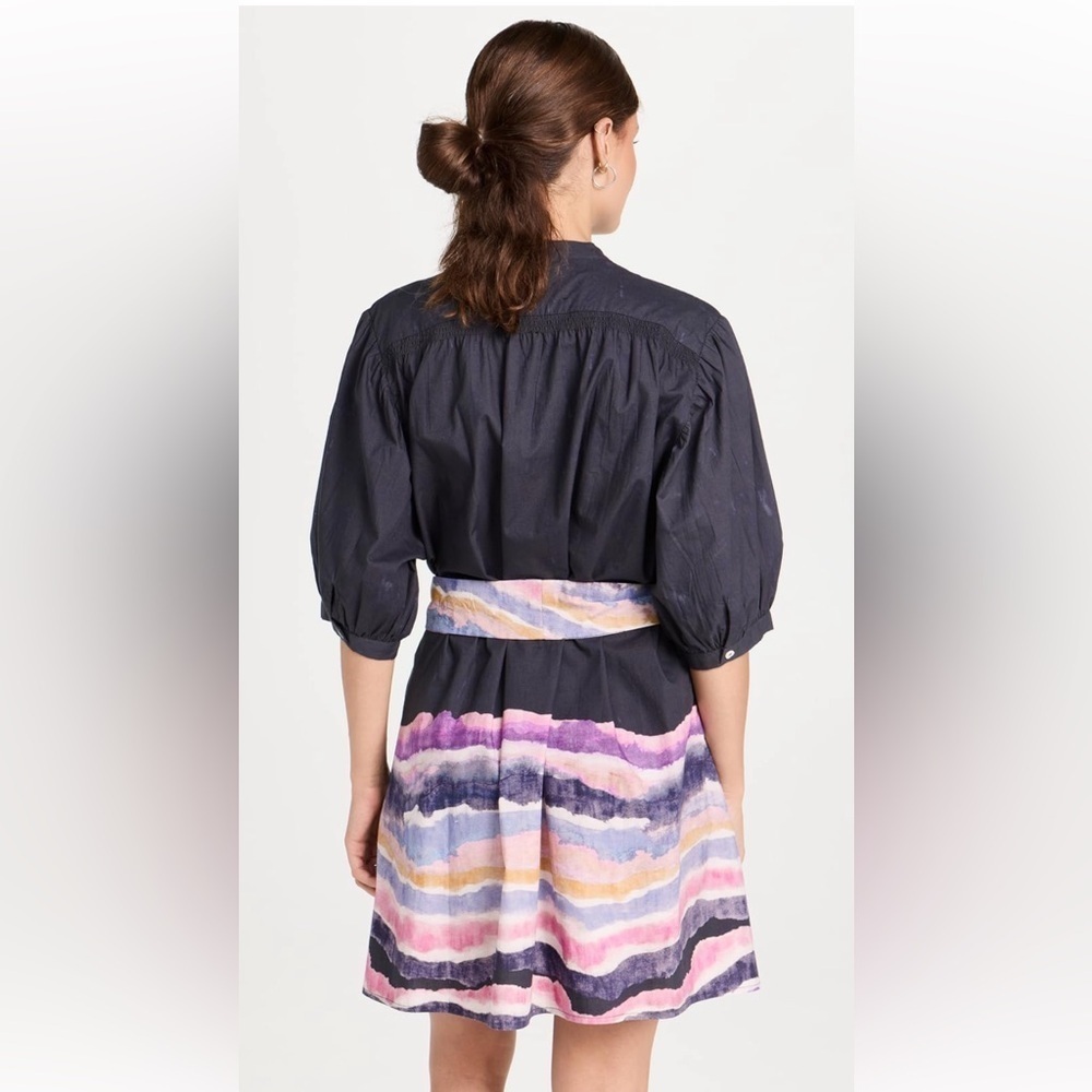 CHUFY Kissa 3/4 Sleeve Mini Dress Kaia Navy Print NWT - Picture 4 of 12